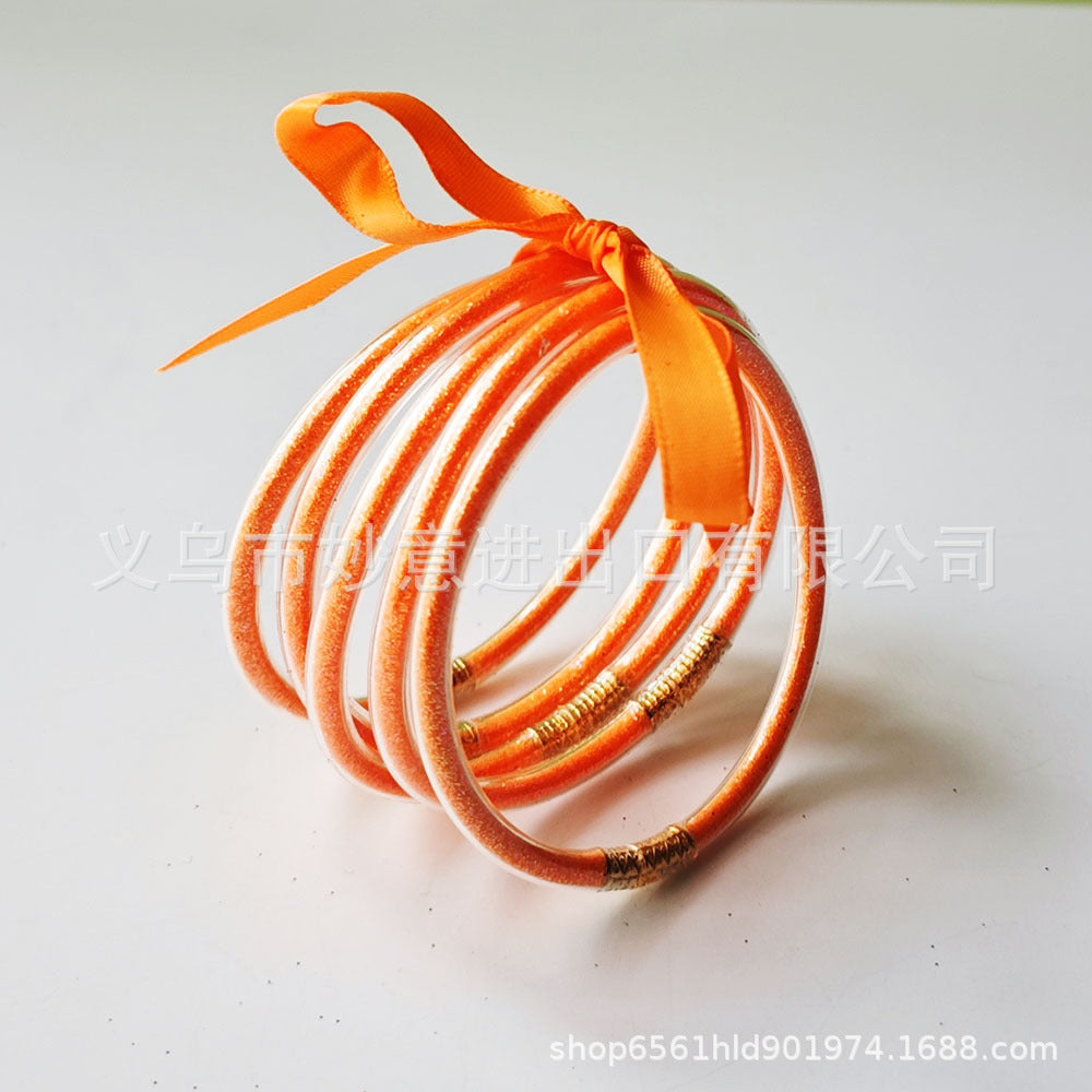 Wholesale Silicone Women's Bow Gold Powder Bracelet